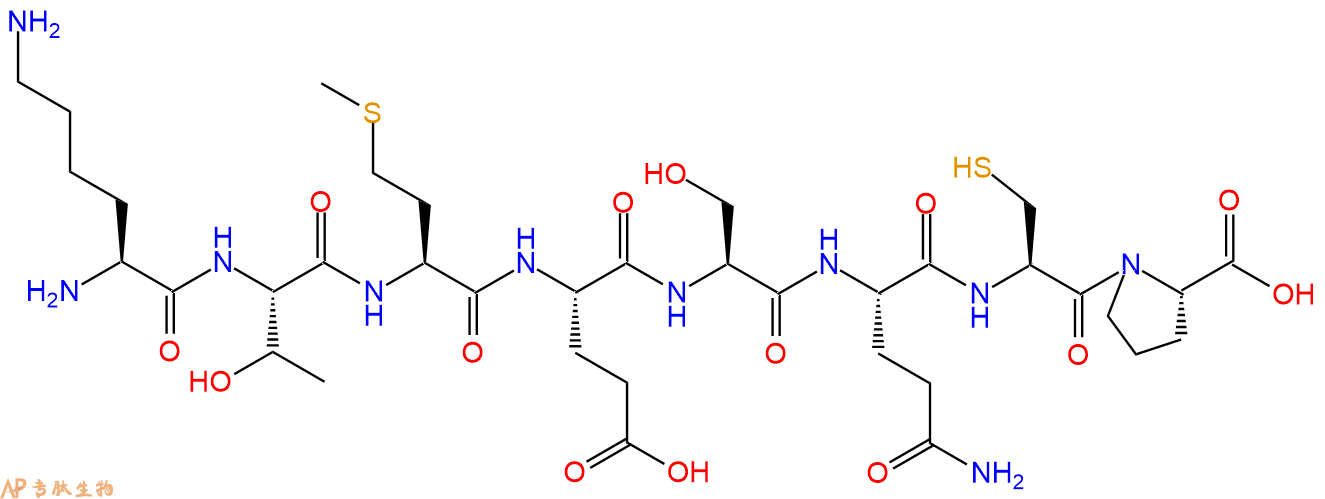 多肽KTMESQCP的參數(shù)和合成路線|三字母為L(zhǎng)ys-Thr-Met-Glu-Ser-Gln-Cys