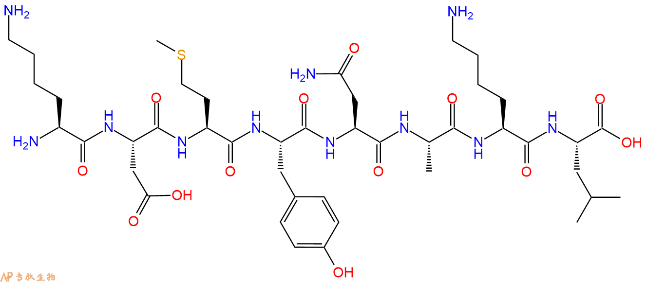 多肽KDMYNAKL的參數(shù)和合成路線|三字母為L(zhǎng)ys-Asp-Met-Tyr-Asn-Ala-Lys