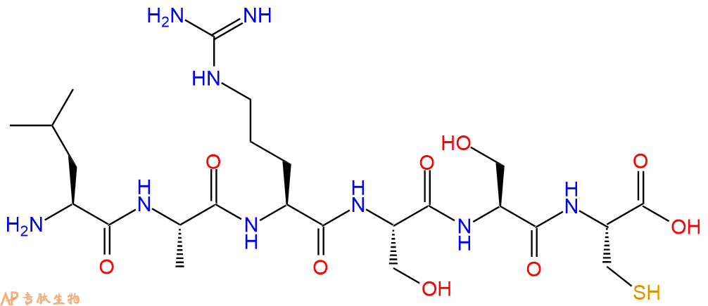 多肽LARSSC的參數(shù)和合成路線|三字母為L(zhǎng)eu-Ala-Arg-Ser-Ser-Cys|專肽生物產(chǎn)