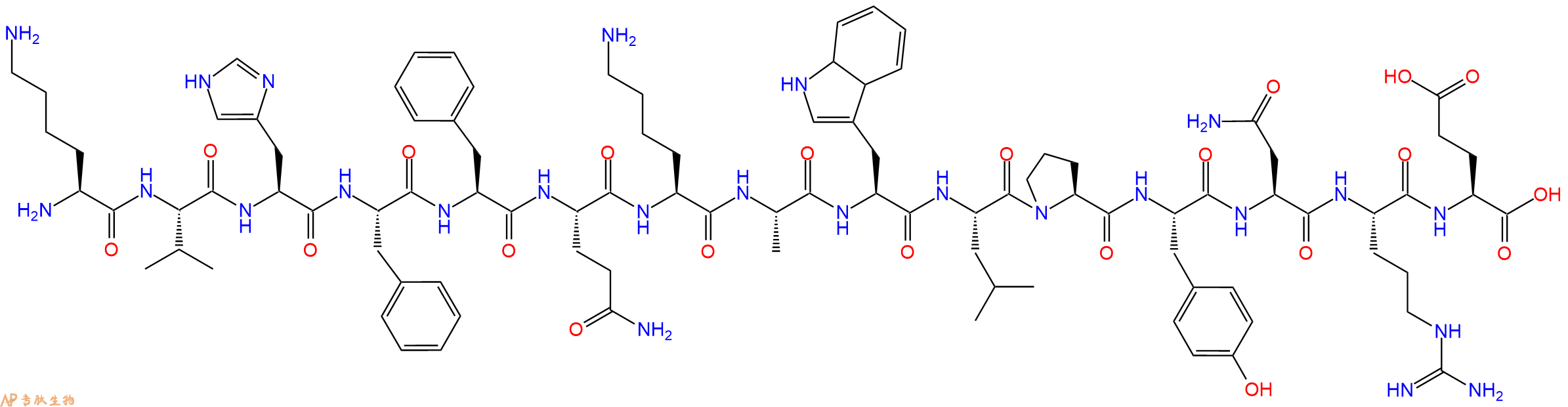 多肽KVHFFQKAWLPYNRE的參數(shù)和合成路線|三字母為L(zhǎng)ys-Val-His-Phe-Phe-