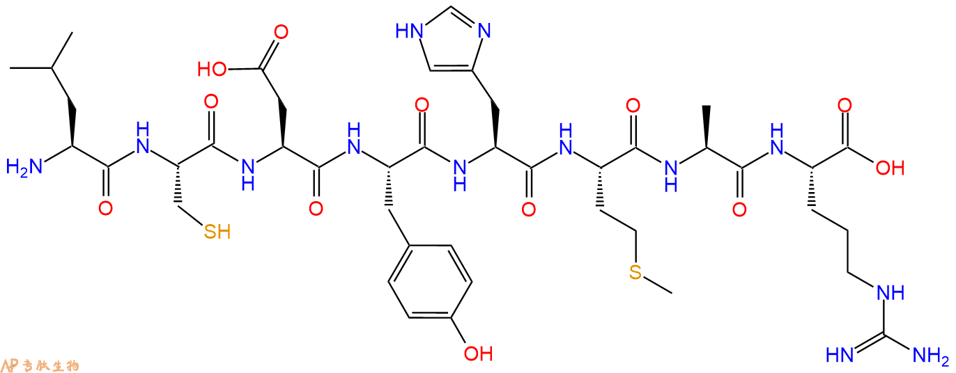 多肽LCDYHMAR的參數(shù)和合成路線|三字母為L(zhǎng)eu-Cys-Asp-Tyr-His-Met-Ala