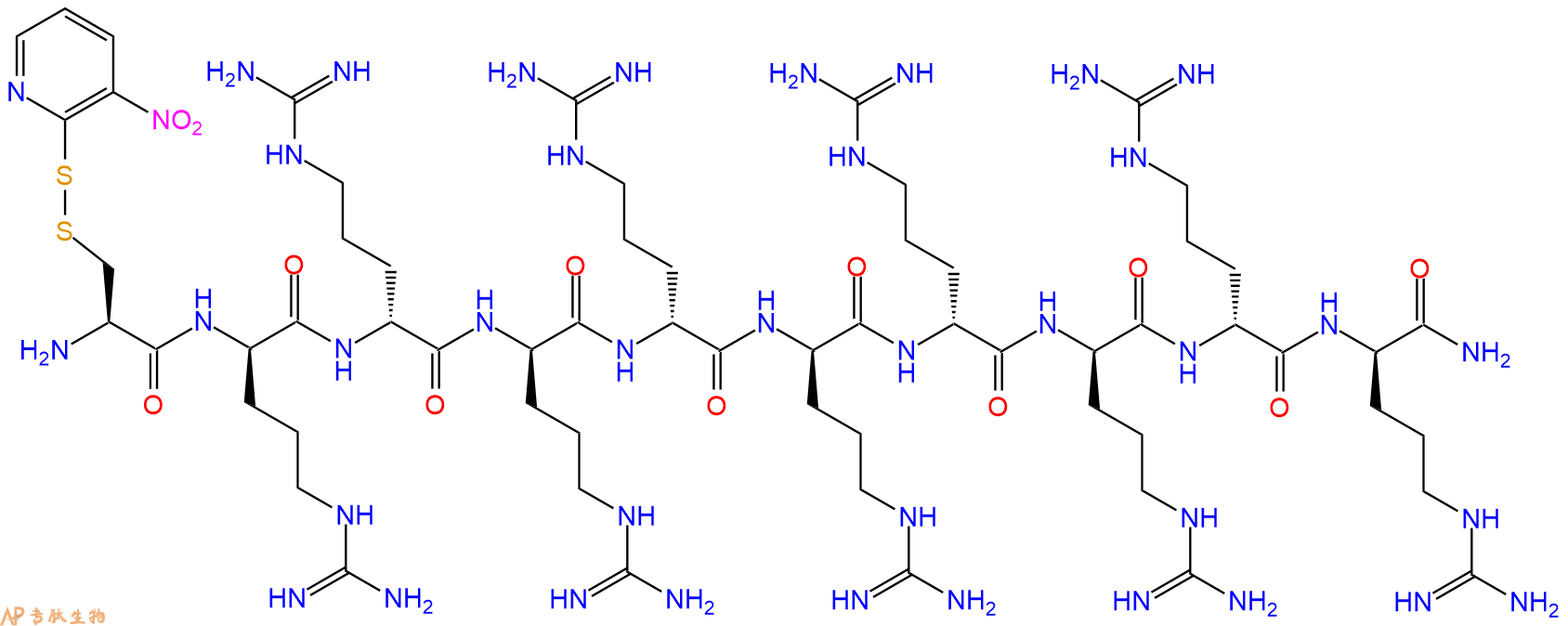 專肽生物產(chǎn)品細胞穿膜肽Cys(NPys)-(D-Arg)9-NH2、Cys(Npys) Antennapedia Peptide, amide1676104-79-2