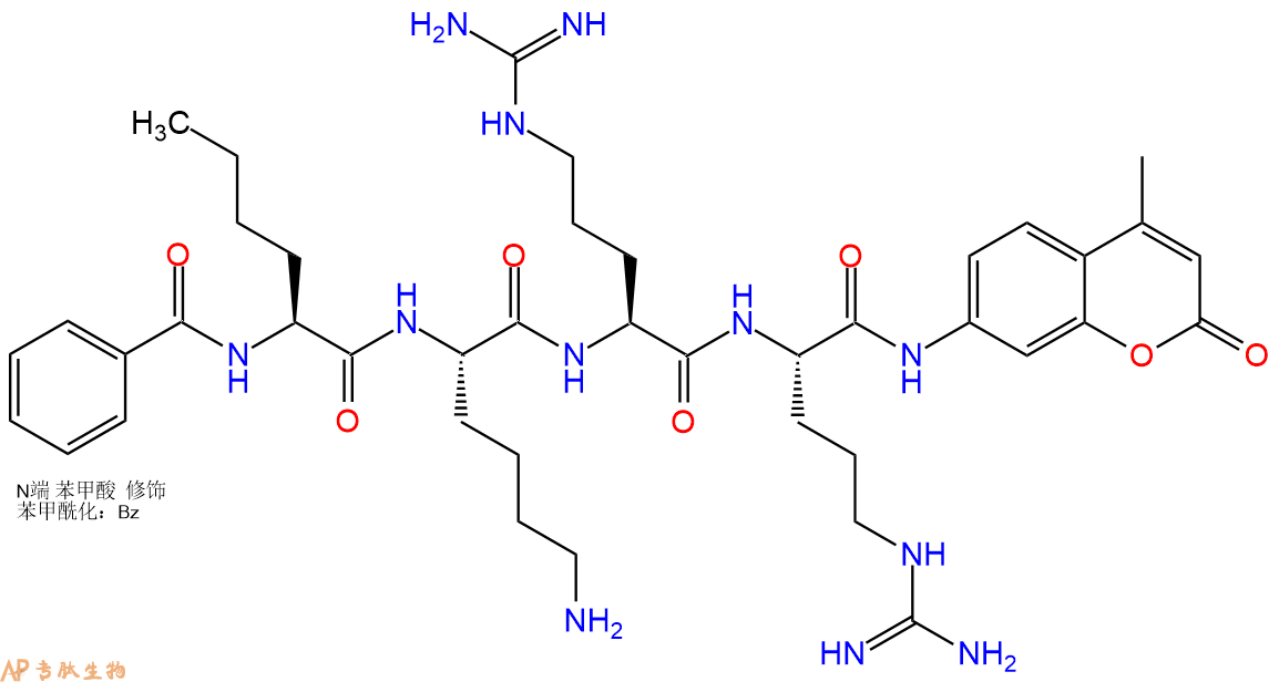 專肽生物產(chǎn)品標記肽Bz-nLKRR-7-氨基-4-甲基香豆素863975-32-0