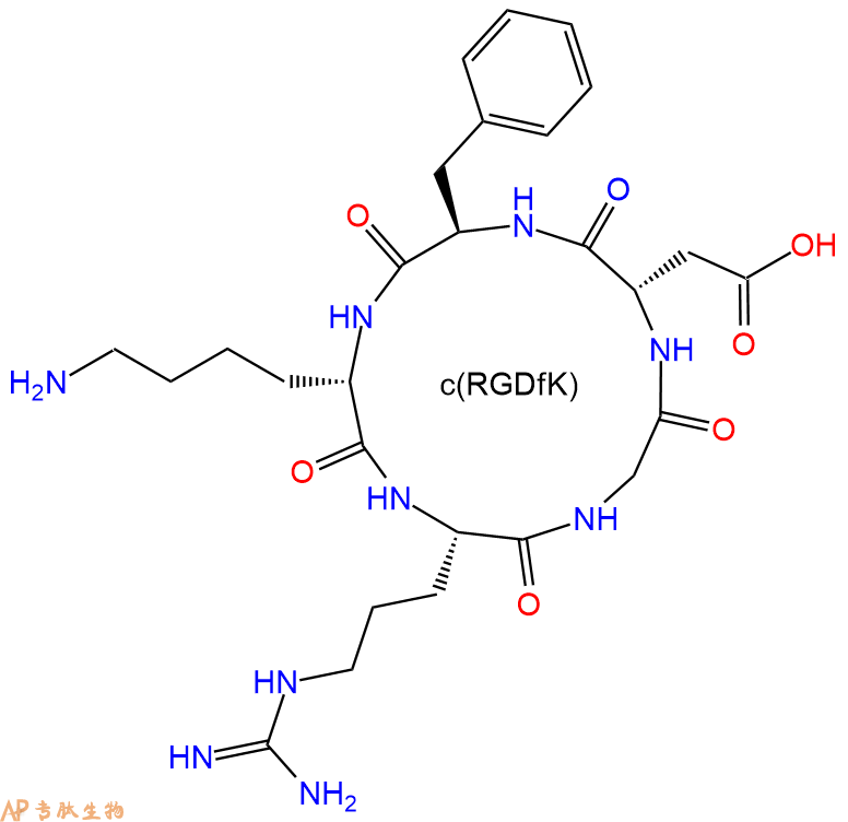 專肽生物產(chǎn)品αvβ3整合素抑制劑、c(RGD)環(huán)肽：c(RGDfK)、c(RGD-DPhe-K)161552-03-0