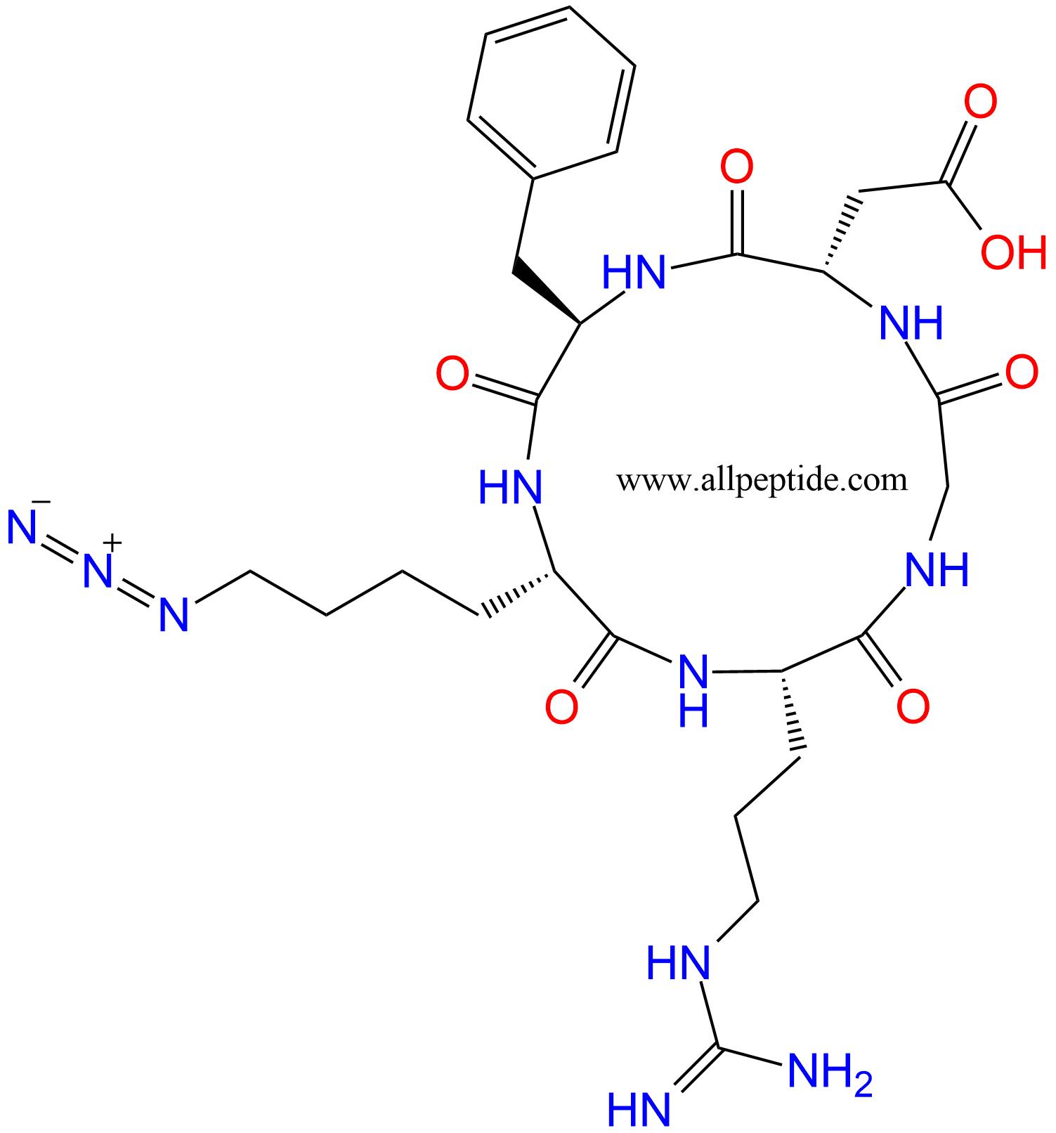 專肽生物產(chǎn)品c(RGD)環(huán)肽：cyclo{RGD-DPhe-Lys(N3)}、c{RGDfK(N3)}868845-09-4