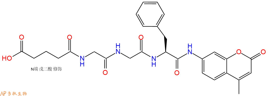 專(zhuān)肽生物產(chǎn)品標(biāo)記肽Glutaryl-GGF-7-氨基-4-甲基香豆素70996-06-4