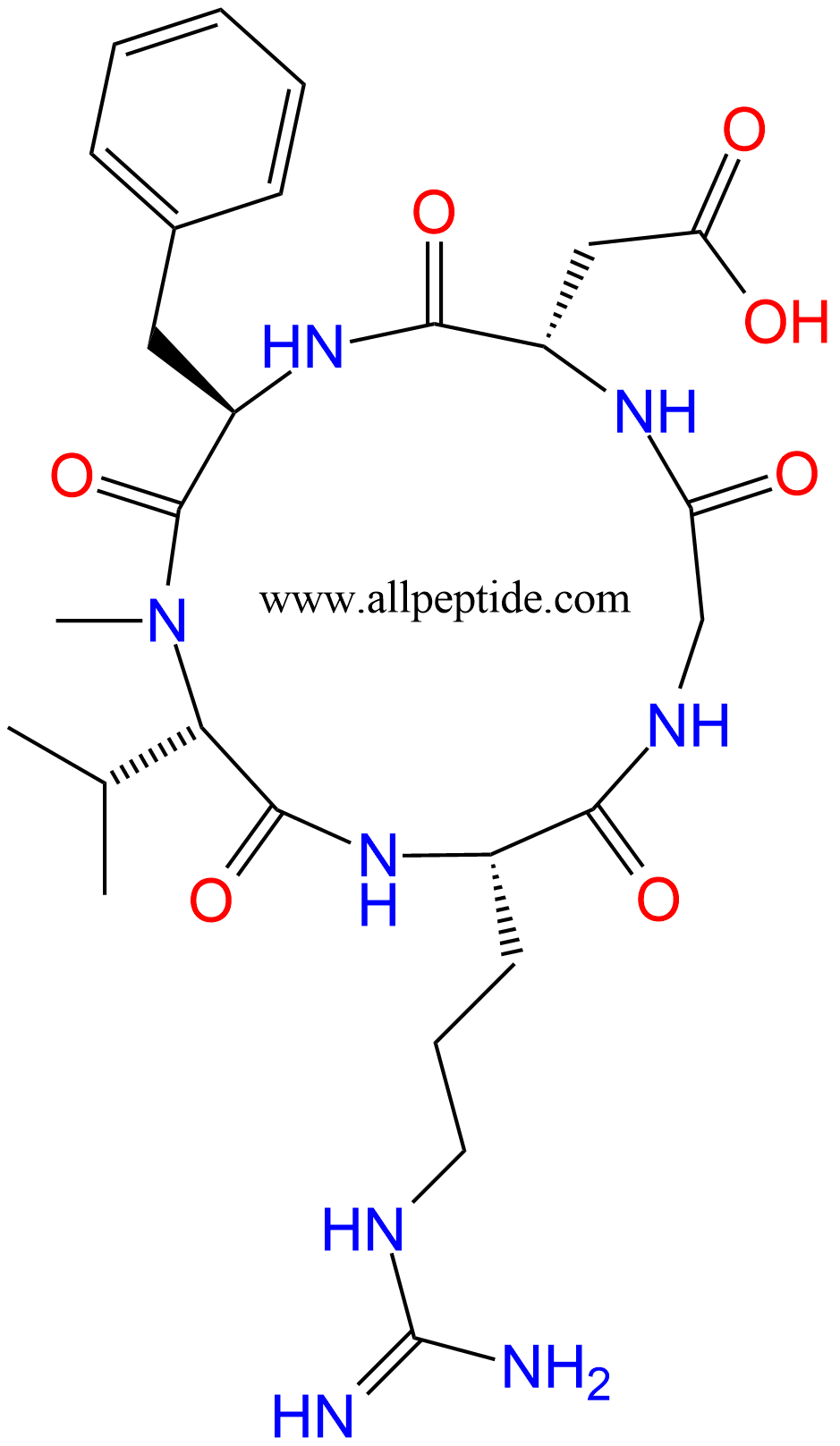專肽生物產(chǎn)品c(RGD)環(huán)肽：c(RGDf-NMe-V)、西侖吉肽188968-51-6/199807-35-7