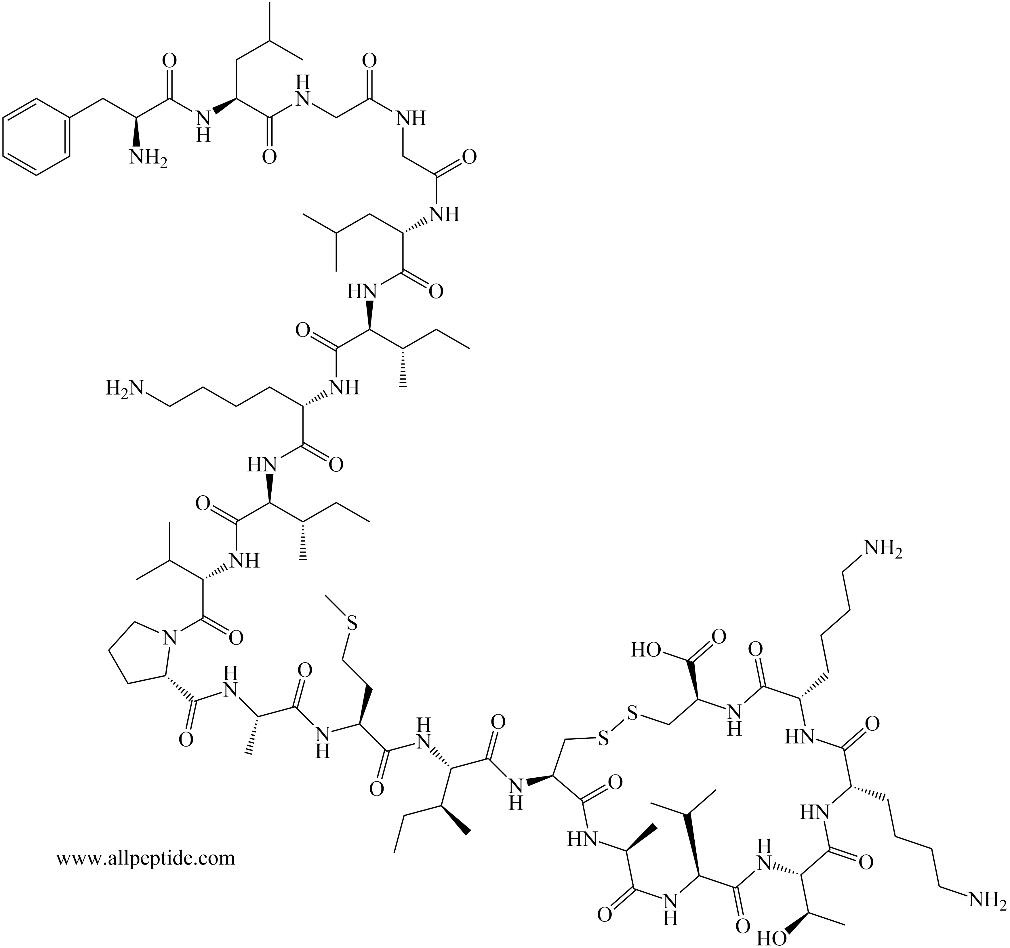 專肽生物產(chǎn)品牛蛙皮膚抗菌肽，Ranalexin155761-99-2