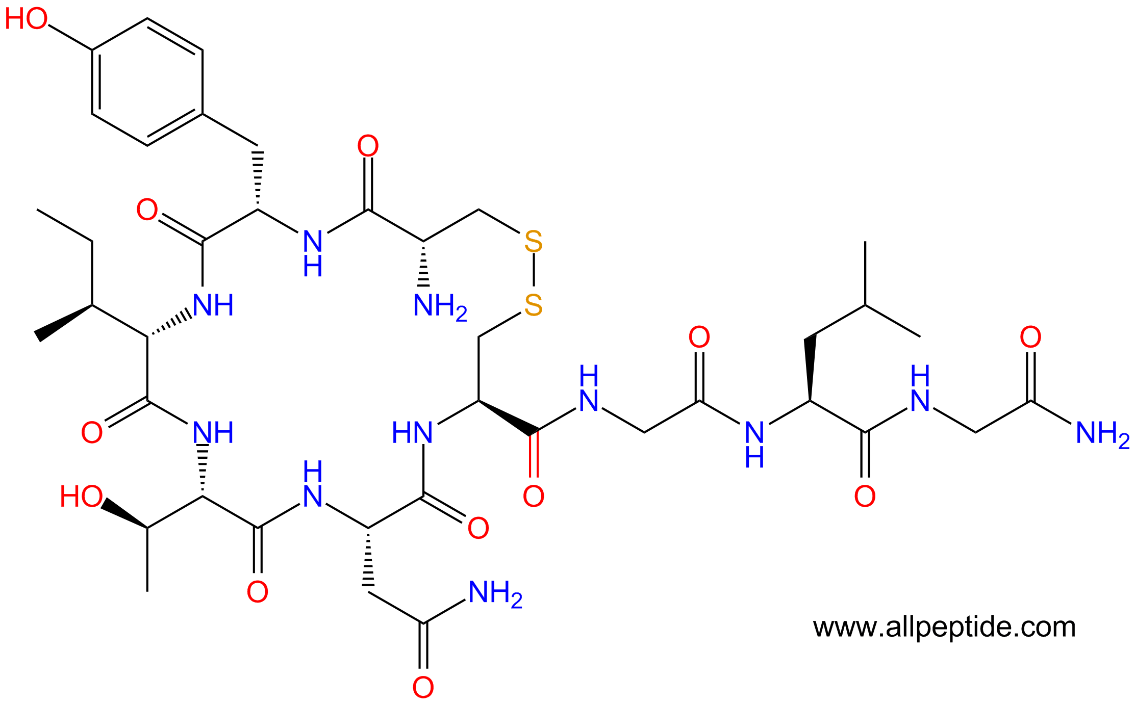 專肽生物產(chǎn)品縮宮素雜質(zhì)肽：[Thr4, Gly7]-Oxytocin、TGOT60786-59-6