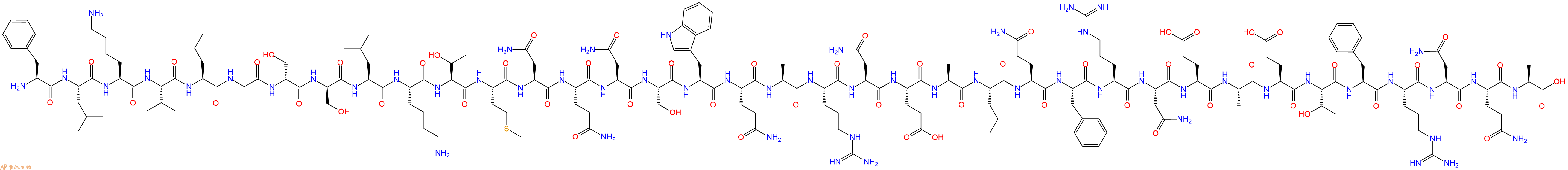 專肽生物產(chǎn)品H2N-Phe-Leu-Lys-Val-Leu-Gly-DSer-DSer-Leu-Lys-Thr-Met-Asn-Gln-Asn-Ser-Trp-Gln-Ala-Arg-Asn-Glu-Ala-Leu-Gln-Phe-Arg-Asn-Glu-Ala-Glu-Thr-Phe-Arg-Asn-Gln-Ala-COOH