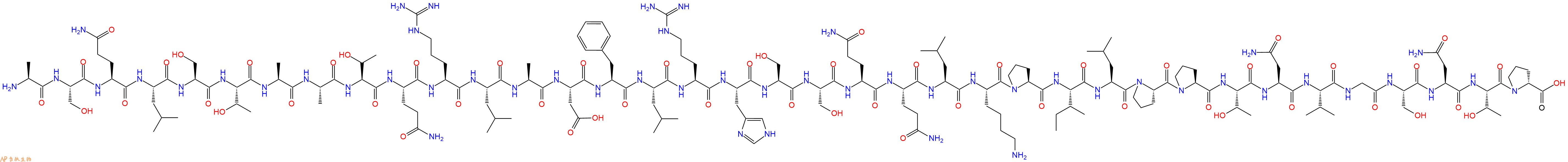 專肽生物產(chǎn)品H2N-Ala-Ser-Gln-Leu-Ser-Thr-Ala-Ala-Thr-Gln-Arg-Leu-Ala-Asp-Phe-Leu-Arg-His-Ser-Ser-Gln-Gln-Leu-Lys-Pro-Ile-Leu-Pro-Pro-Thr-Asn-Val-Gly-Ser-Asn-Thr-DPro-OH