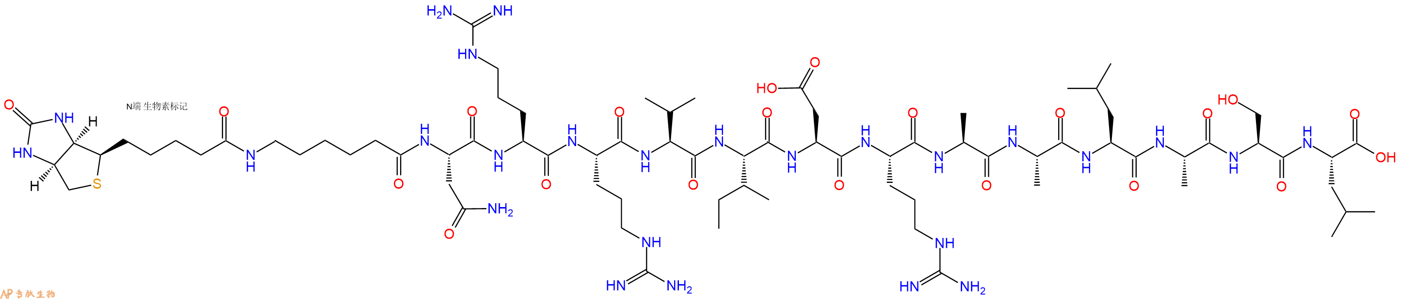 專肽生物產品Biotinyl-Ahx-Asn-Arg-Arg-Val-Ile-Asp-Arg-Ala-Ala-Leu-Ala-Ser-Leu-OH