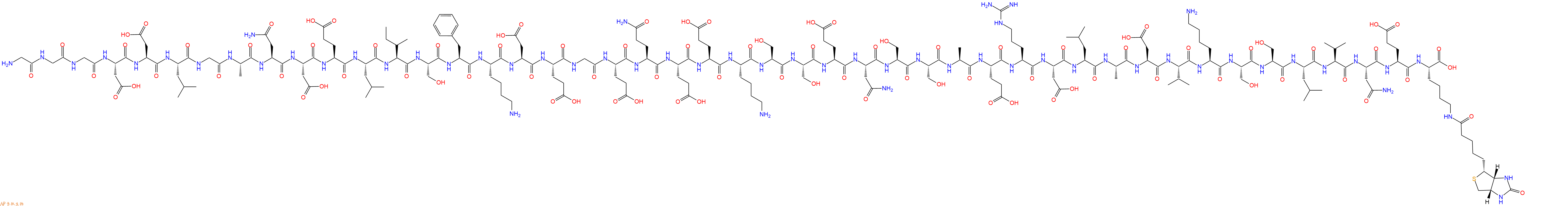 專肽生物產(chǎn)品H2N-Gly-Gly-Gly-Asp-Asp-Leu-Gly-Ala-Asn-Asp-Glu-Leu-Ile-Ser-Phe-Lys-Asp-Glu-Gly-Glu-Gln-Glu-Glu-Lys-Ser-Ser-Glu-Asn-Ser-Ser-Ala-Glu-Arg-Asp-Leu-Ala-Asp-Val-Lys-Ser-Ser-Leu-Val-Asn-Glu-Lys(Biotin)-OH