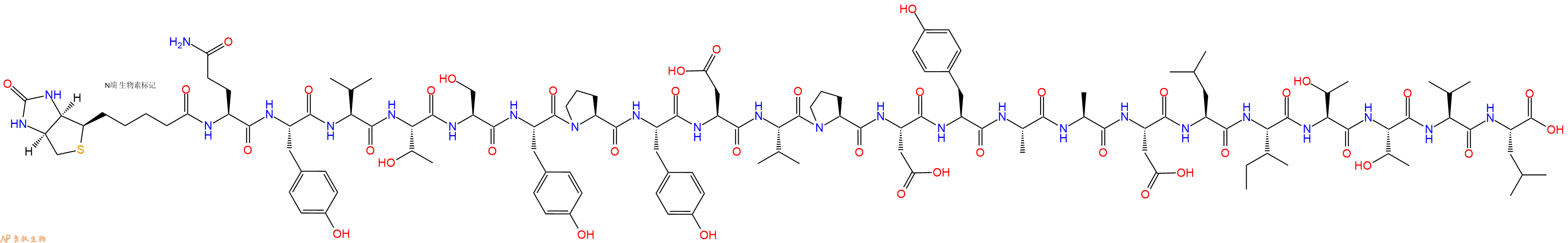專肽生物產(chǎn)品Biotinyl-Gln-Tyr-Val-Thr-Ser-Tyr-Pro-Tyr-Asp-Val-Pro-Asp-Tyr-Ala-Ala-Asp-Leu-Ile-Thr-Thr-Val-Leu-OH