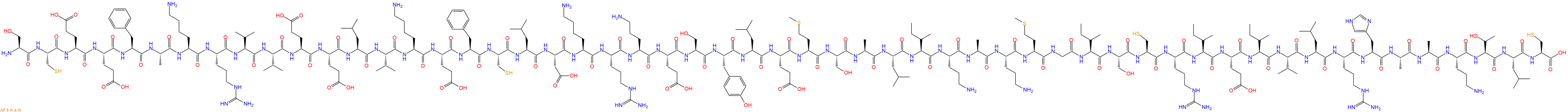 專肽生物產(chǎn)品H2N-Ser-Cys-Glu-Glu-Phe-Ala-Lys-Arg-Val-Val-Glu-Glu-Leu-Val-Lys-Glu-Phe-Cys-Leu-Asp-Lys-Arg-Orn-Glu-Ser-Tyr-Leu-Glu-Met-Ser-Ala-Leu-Ile-Orn-Ala-Orn-Met-Gly-Ile-Ser-Cys-Arg-Ile-Glu-Ile-Val-Leu-Arg-His-Ala-Ala-Orn-Thr-Leu-Cys-OH