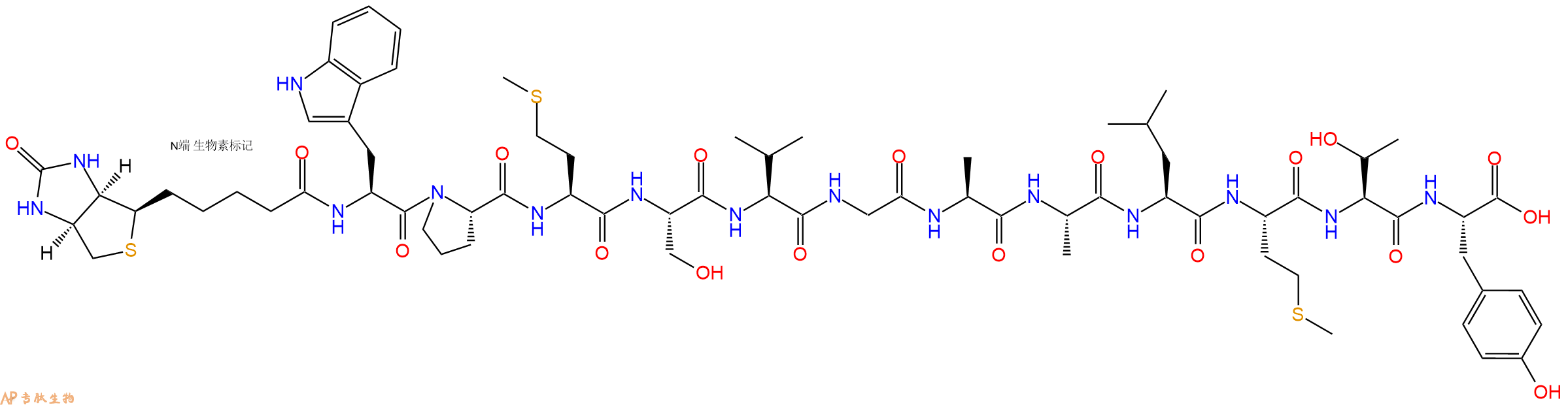 專肽生物產(chǎn)品Biotinyl-Trp-Pro-Met-Ser-Val-Gly-Ala-Ala-Leu-Met-Thr-Tyr-OH