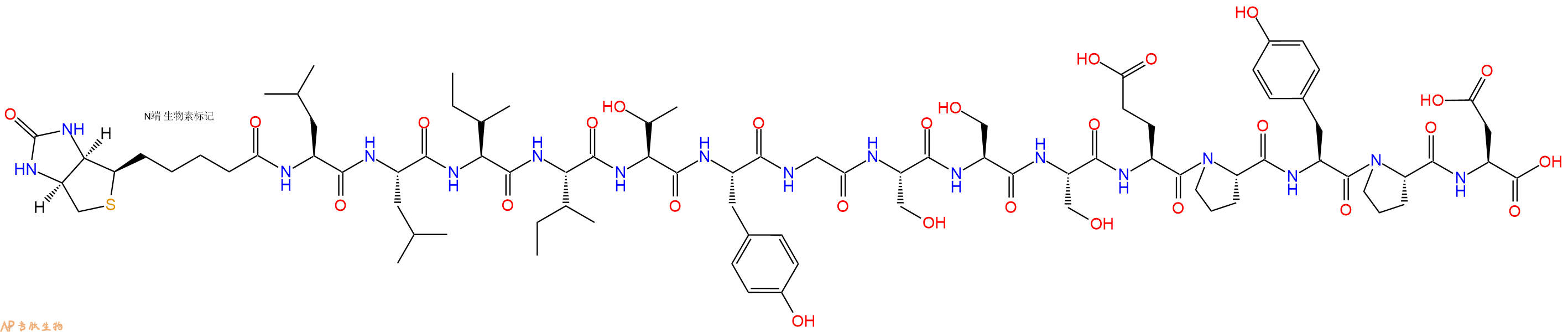 專肽生物產(chǎn)品Biotinyl-Leu-Leu-Ile-Ile-Thr-Tyr-Gly-Ser-Ser-Ser-Glu-Pro-Tyr-Pro-Asp-OH