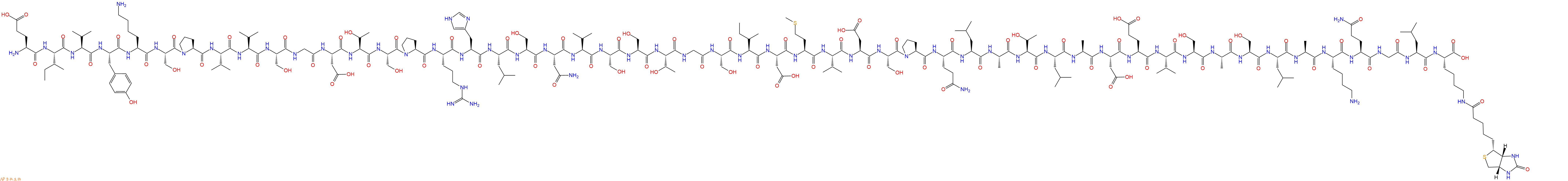 專(zhuān)肽生物產(chǎn)品H2N-Glu-Ile-Val-Tyr-Lys-Ser-Pro-Val-Val-Ser-Gly-Asp-Thr-Ser-Pro-Arg-His-Leu-Ser-Asn-Val-Ser-Ser-Thr-Gly-Ser-Ile-Asp-Met-Val-Asp-Ser-Pro-Gln-Leu-Ala-Thr-Leu-Ala-Asp-Glu-Val-Ser-Ala-Ser-Leu-Ala-Lys-Gln-Gly-Leu-Lys(Biotin)-OH