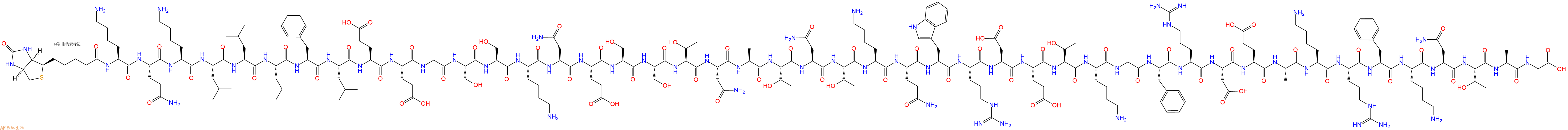專肽生物產(chǎn)品Biotinyl-Lys-Gln-Lys-Leu-Leu-Leu-Phe-Leu-Glu-Glu-Gly-Ser-Ser-Lys-Asn-Glu-Ser-Ser-Thr-Asn-Ala-Thr-Asn-Thr-Lys-Gln-Trp-Arg-Asp-Glu-Thr-Lys-Gly-Phe-Arg-Asp-Glu-Ala-Lys-Arg-Phe-Lys-Asn-Thr-Ala-Gly-OH