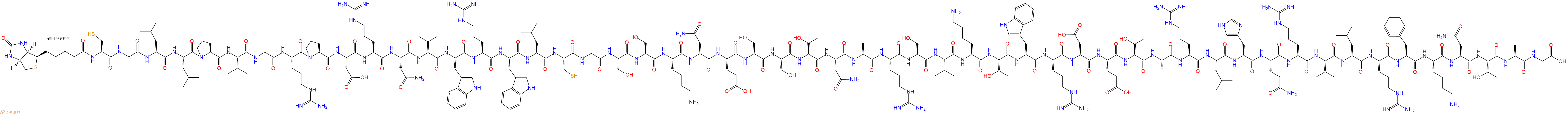 專(zhuān)肽生物產(chǎn)品Biotinyl-Cys-Gly-Leu-Leu-Pro-Val-Gly-Arg-Pro-Asp-Arg-Asn-Val-Trp-Arg-Trp-Leu-Cys-Gly-Ser-Ser-Lys-Asn-Glu-Ser-Ser-Thr-Asn-Ala-Arg-Ser-Val-Lys-Thr-Trp-Arg-Asp-Glu-Thr-Ala-Arg-Leu-His-Gln-Arg-Ile-Leu-Arg-Phe-Lys-Asn-Thr-Ala-Gly-OH