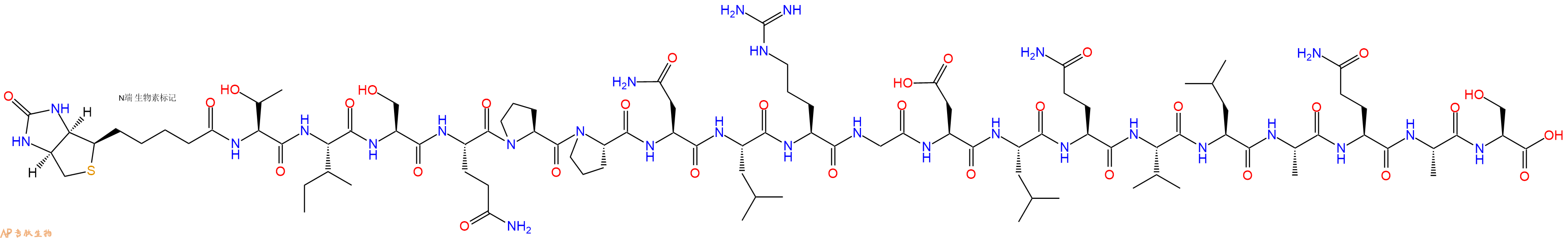 專肽生物產品Biotinyl-Thr-Ile-Ser-Gln-Pro-Pro-Asn-Leu-Arg-Gly-Asp-Leu-Gln-Val-Leu-Ala-Gln-Ala-Ser-OH