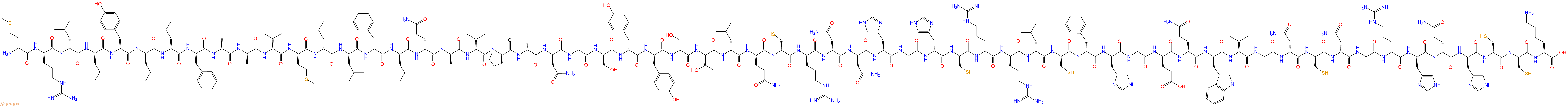 專肽生物產(chǎn)品H2N-DMet-DArg-DLeu-DLeu-DTyr-DLeu-DLeu-DPhe-DAla-DAla-DVal-DMet-DLeu-DLeu-DPhe-DLeu-DGln-DAla-DVal-DPro-DAla-DAsn-Gly-DSer-DTyr-DTyr-DSer-DThr-DLeu-DGln-DCys-DArg-DAsn-DAsn-DHis-Gly-DHis-DCys-DArg-DArg-DLeu-DCys-DPhe-DHis-Gly-DGlu-DGln-DTrp-DIle-Gly-DAsn-D