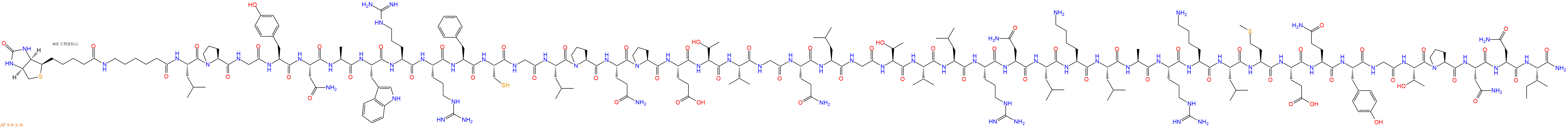 專肽生物產(chǎn)品Biotinyl-Ahx-Leu-Pro-Gly-Tyr-Asn-Ala-Trp-Arg-Arg-Phe-Cys-Gly-Leu-Pro-Gln-Pro-Glu-Thr-Val-Gly-Gln-Leu-Gly-Thr-Val-Leu-Arg-Asn-Leu-Lys-Leu-Ala-Arg-Lys-Leu-Met-Glu-Gln-Tyr-Gly-Thr-Pro-Asn-Asn-Ile-CONH2