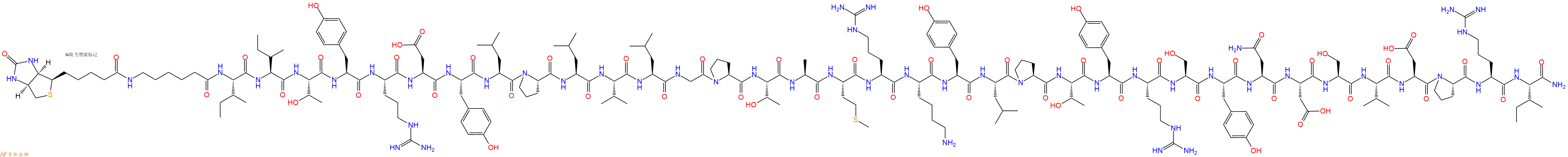 專肽生物產(chǎn)品Biotinyl-Ahx-Ile-Ile-Thr-Tyr-Arg-Asp-Tyr-Leu-Pro-Leu-Val-Leu-Gly-Pro-Thr-Ala-Met-Arg-Lys-Tyr-Leu-Pro-Thr-Tyr-Arg-Ser-Tyr-Asn-Asp-Ser-Val-Asp-Pro-Arg-Ile-CONH2