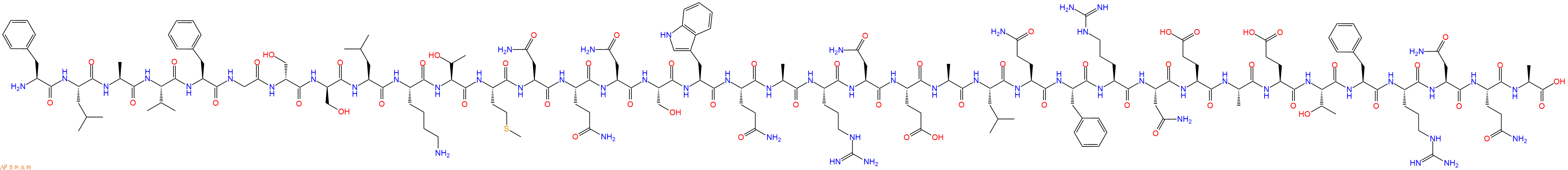 專肽生物產(chǎn)品H2N-Phe-Leu-Ala-Val-Phe-Gly-DSer-DSer-Leu-Lys-Thr-Met-Asn-Gln-Asn-Ser-Trp-Gln-Ala-Arg-Asn-Glu-Ala-Leu-Gln-Phe-Arg-Asn-Glu-Ala-Glu-Thr-Phe-Arg-Asn-Gln-Ala-OH