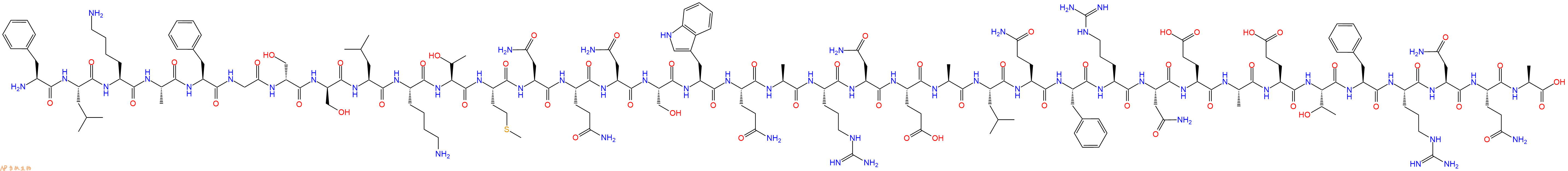 專肽生物產(chǎn)品H2N-Phe-Leu-Lys-Ala-Phe-Gly-DSer-DSer-Leu-Lys-Thr-Met-Asn-Gln-Asn-Ser-Trp-Gln-Ala-Arg-Asn-Glu-Ala-Leu-Gln-Phe-Arg-Asn-Glu-Ala-Glu-Thr-Phe-Arg-Asn-Gln-Ala-OH